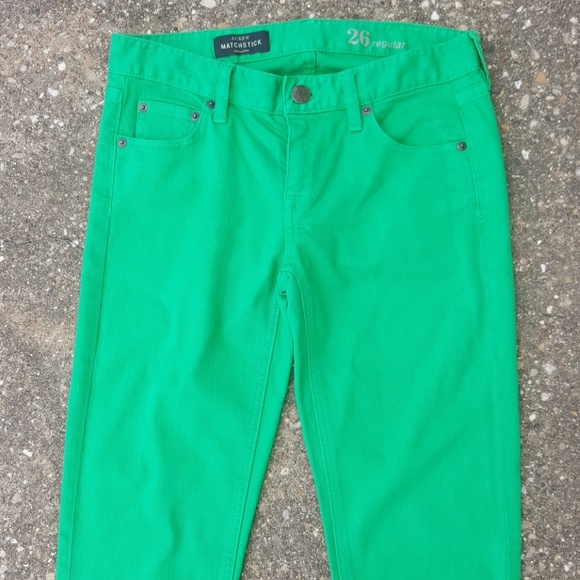 J. Crew Matchstick Green Skinny Jeans 26 Reg - Picture 4 of 6